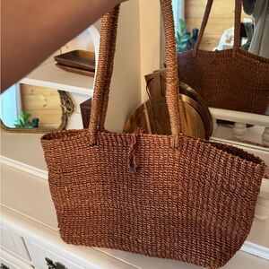Handwoven Jute Brown Tote Bag
